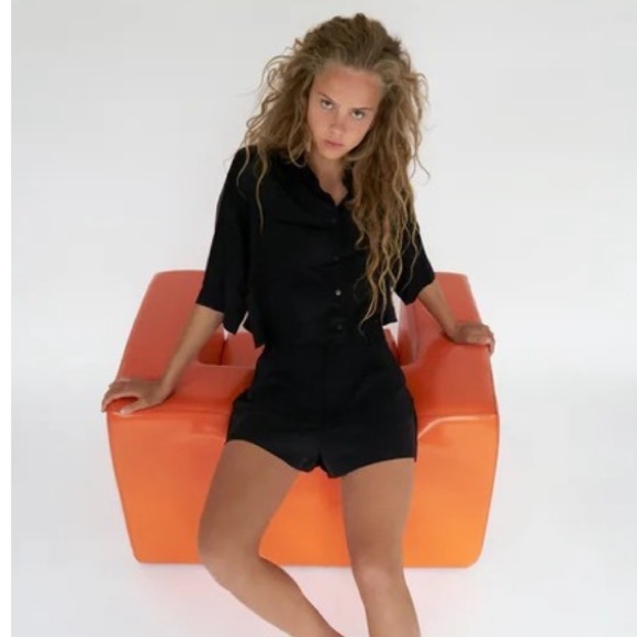 Zara Satin Effect Black Shorts and Top Set in Small - Picture 2 of 16